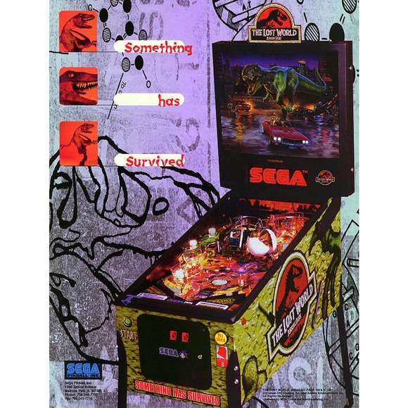 Jurassic Park The Lost World Pinball FLYER Original NOS 1997 Promo Artwork Sheet - Picture 1 of 4